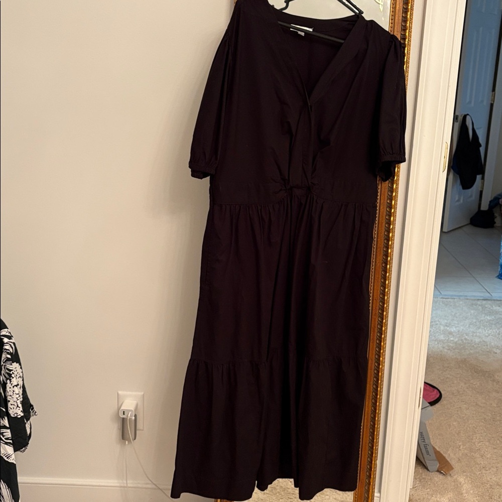 Free Assembly Black Cotton Midi Dress XL New